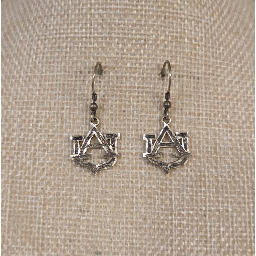Vintage Auburn Tigers Sterling Silver AU‎ Auburn University Dangle Earrings 925